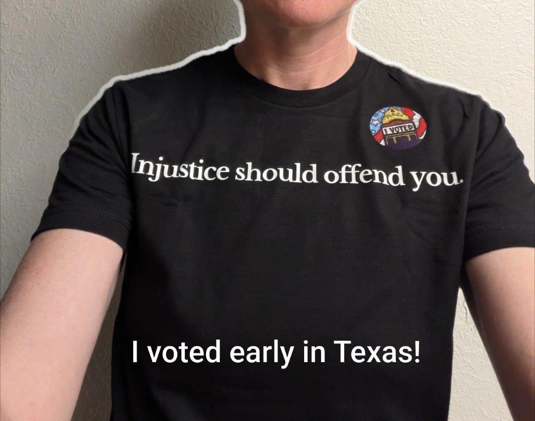 Customer photo review of Injustice Should Offend You Unisex T-Shirt