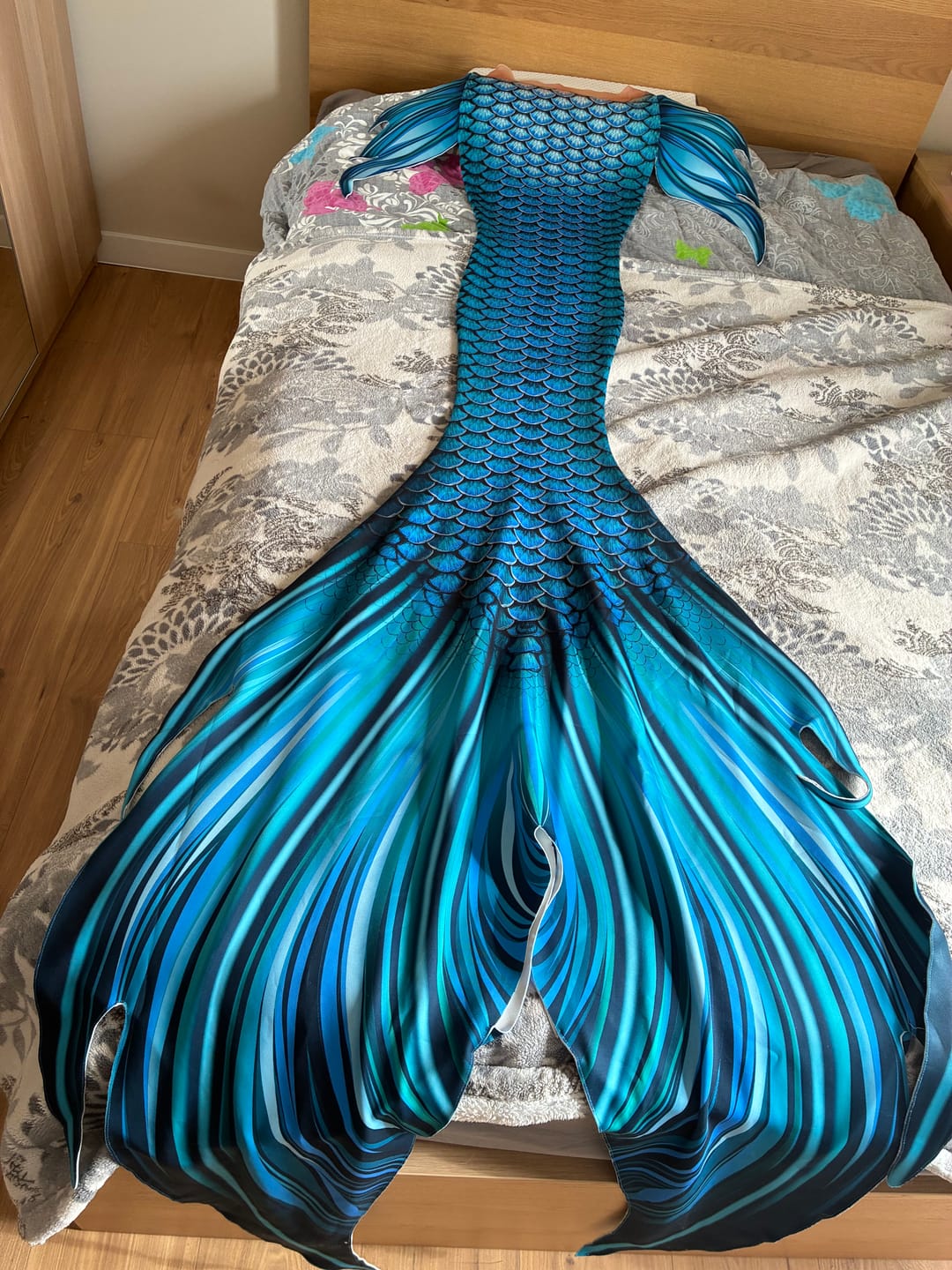 Customer photo review of Mackerel Fish Mermaid Tail 8 Blue