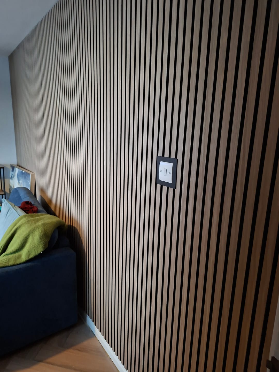 Customer photo review of Acoustic Slat Wall Panels Wooden Decorative Wall Panels Walnut Premium 2.4m x 0.6m