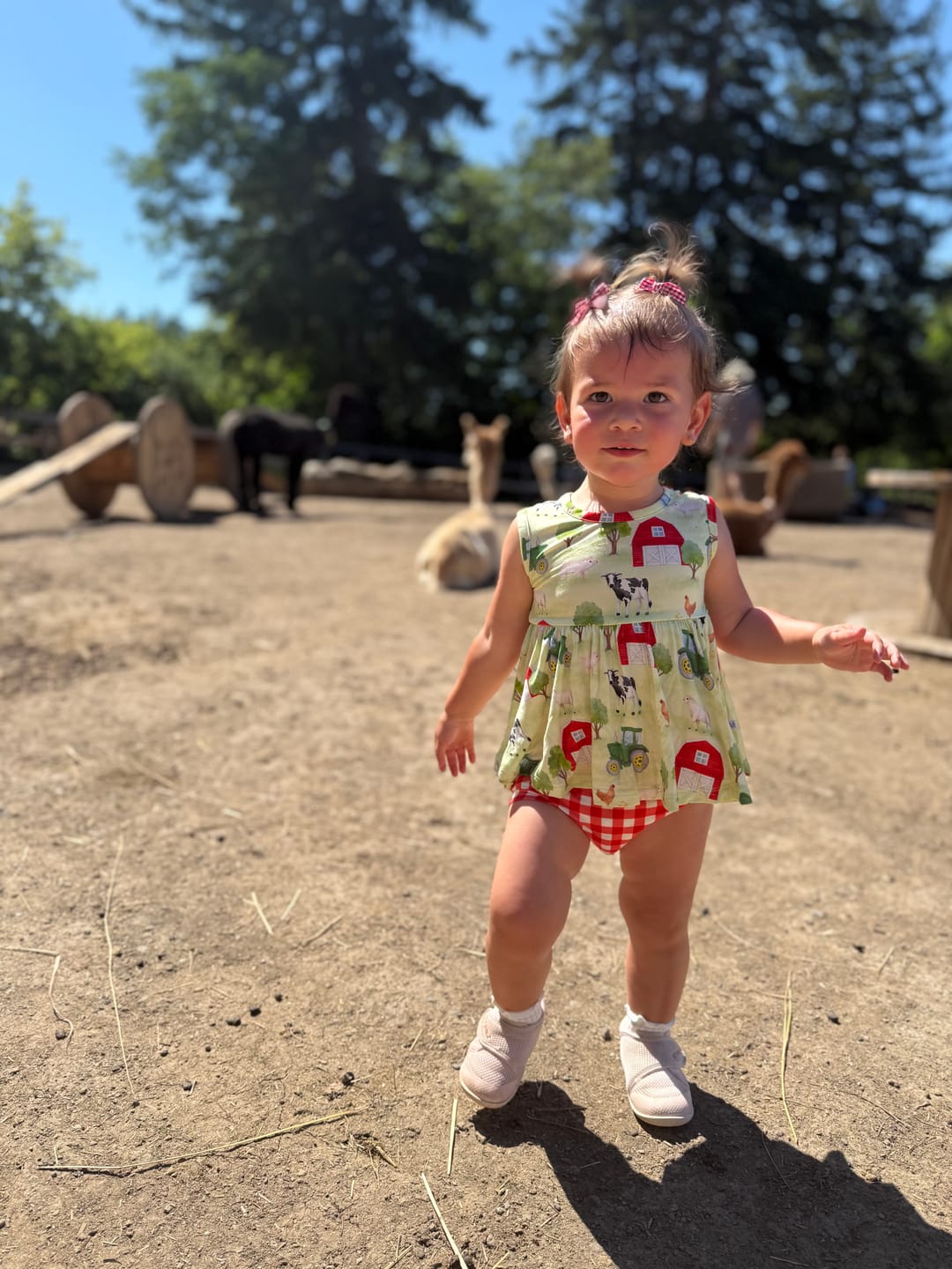 Customer photo review of Workin' On The Farm Peplum Ruffled Bummie Set
