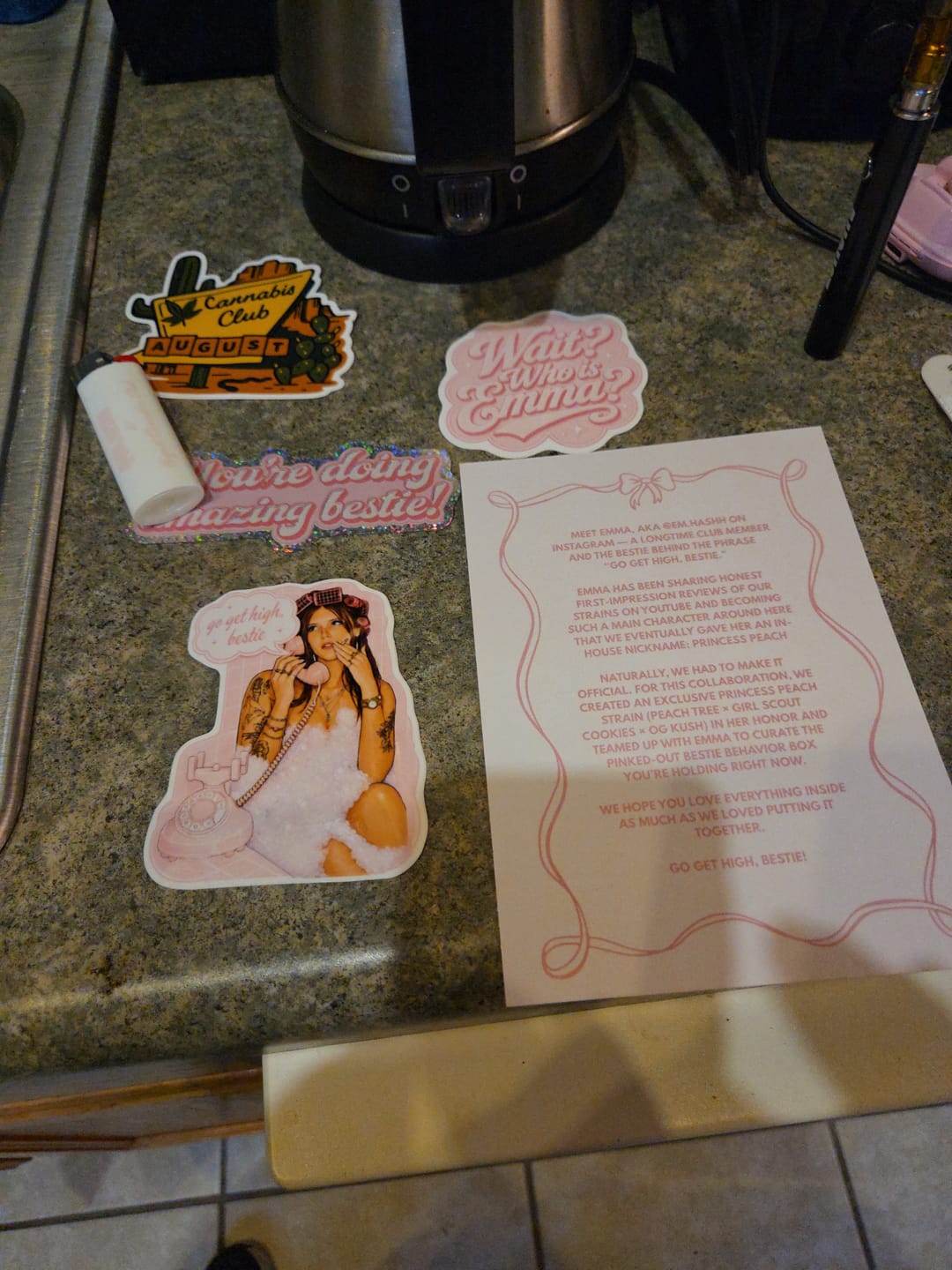Customer photo review of The Bestie Behavior Box — em.hashh × August Cannabis Club