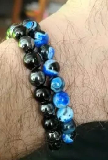 Customer photo review of Protection Black Tourmaline & Hematite Bracelet – Grounding Energy Shield | 8mm Unisex Crystal Beads | Daily Wear Gift