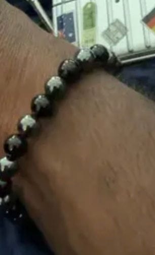 Customer photo review of Protection Black Tourmaline & Hematite Bracelet – Grounding Energy Shield | 8mm Unisex Crystal Beads | Daily Wear Gift