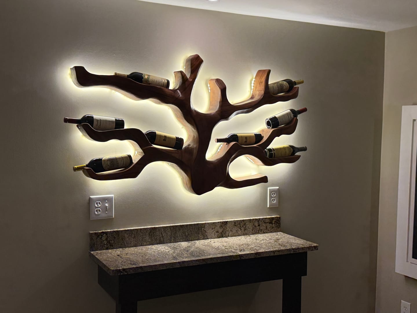 Customer photo review of Artistic Wine Bottle Holder Wall Rack For Home Bar