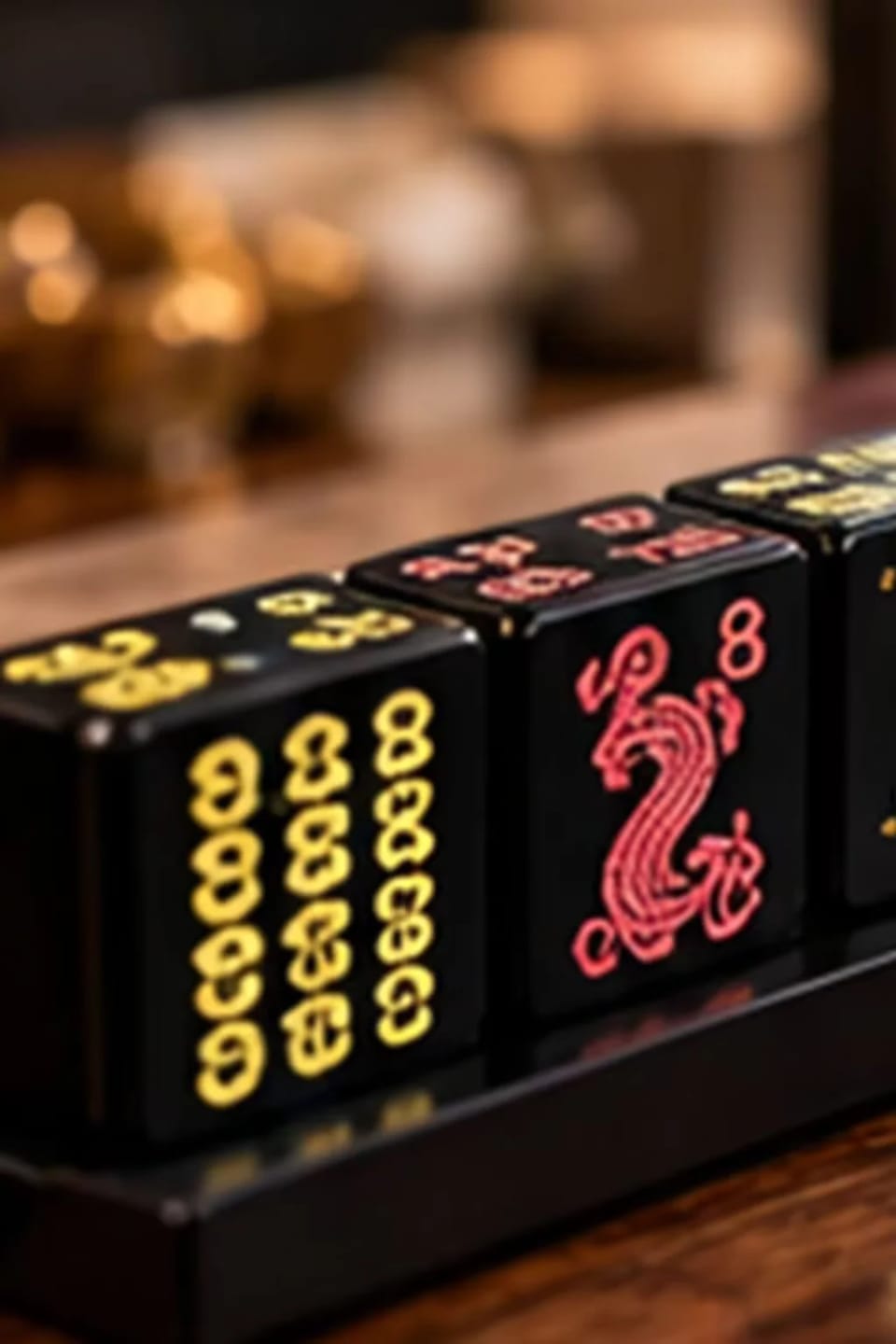 Customer photo review of Heritage Burgundy American Mahjong Set with Black Tiles and Display Case