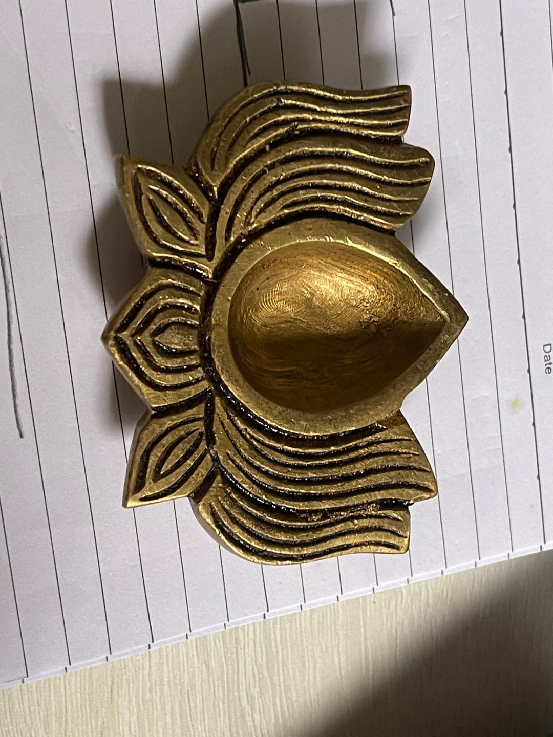 Customer photo review of Brass Lotus Diya – Vastu Pooja Lamp for Prosperity & Harmony | East-North-East Energy Activator | Big - 8 x 6 cm | 200 g