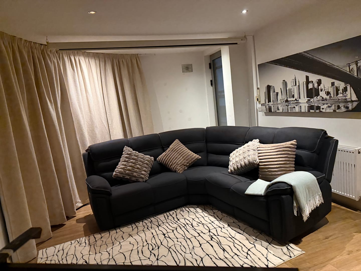 Customer photo review of Milan Power Reclining Corner Sofa, Charcoal Fabric