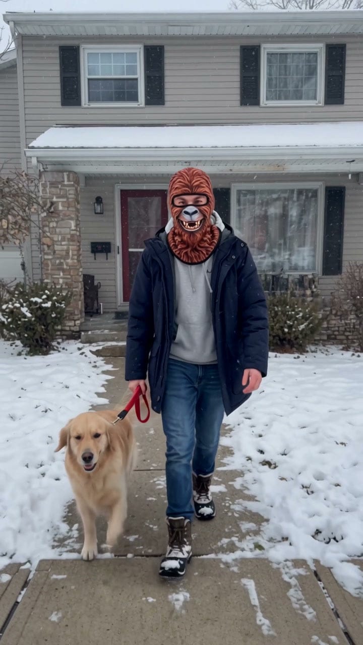Customer photo review of Ski Mask with a Realistic Animal Face