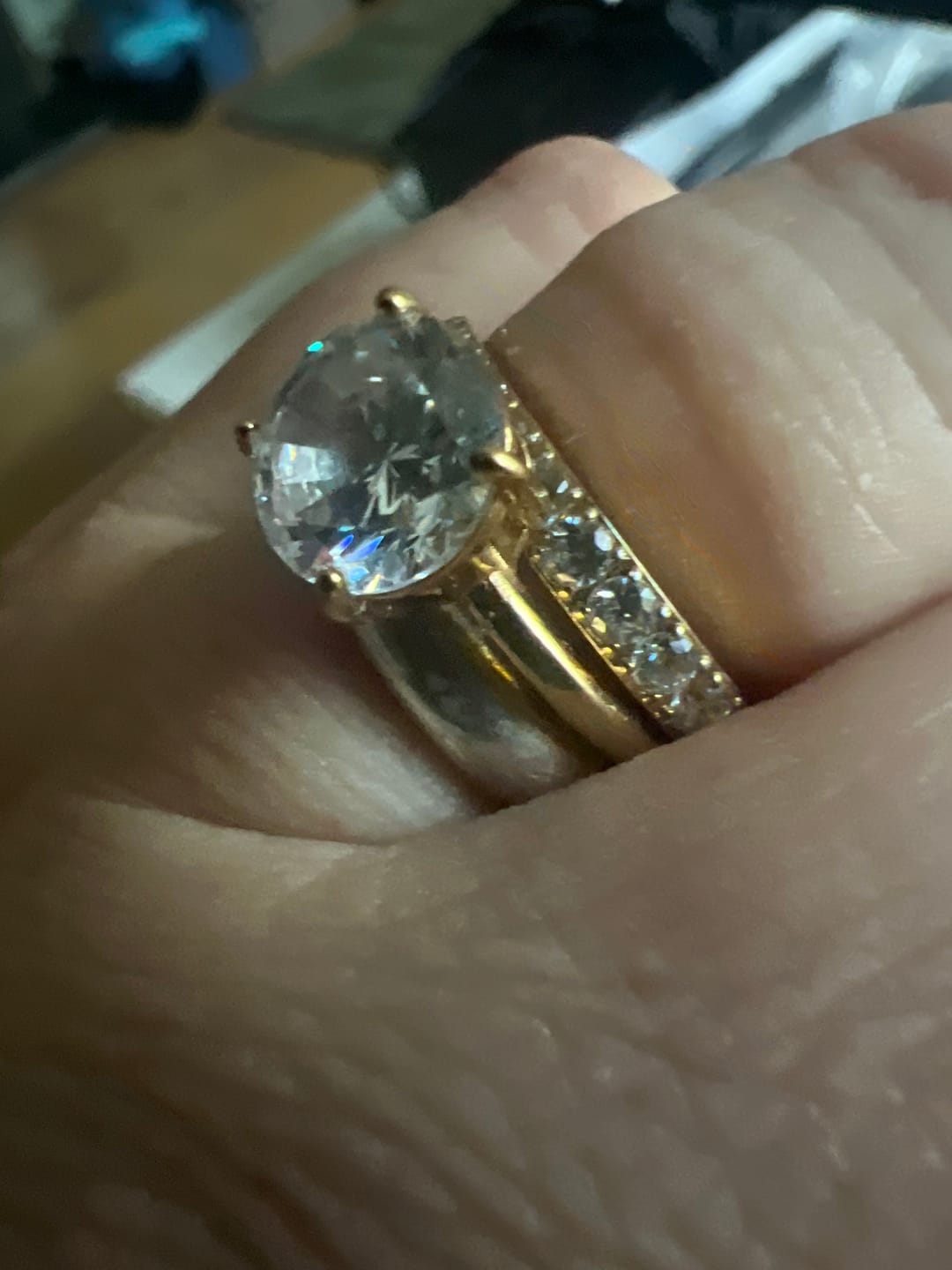 Customer photo review of Round Solitaire Diamond-Inspired Ring 2ct