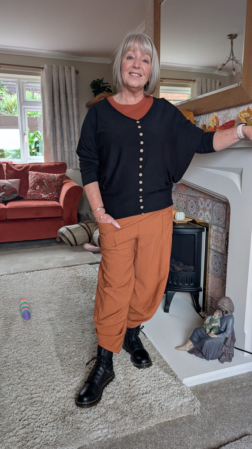 Customer photo review of Batwing Button Light Knit