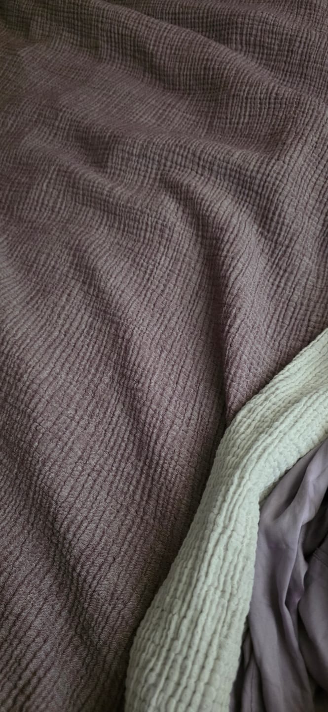 Customer photo review of Serenity Soft Muslin Quilt - Vintage Plum