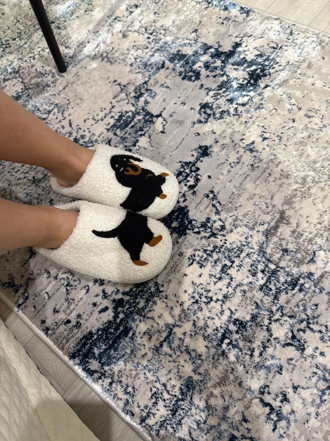 Customer photo review of Women's Dachshund Plush House Slippers, Warm Indoor Slides