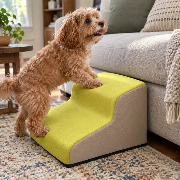 Customer photo review of Gentle Slope Pet Ramp for Beds & Sofas