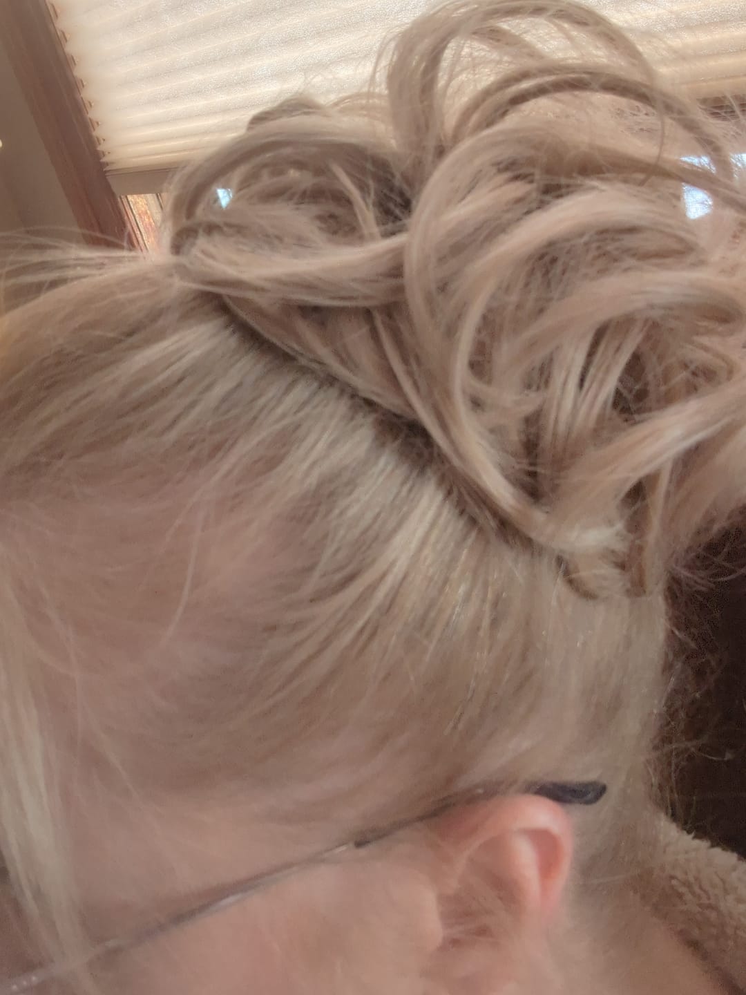 Customer photo: Kristi H. wearing the JuvaBun Messy Bun