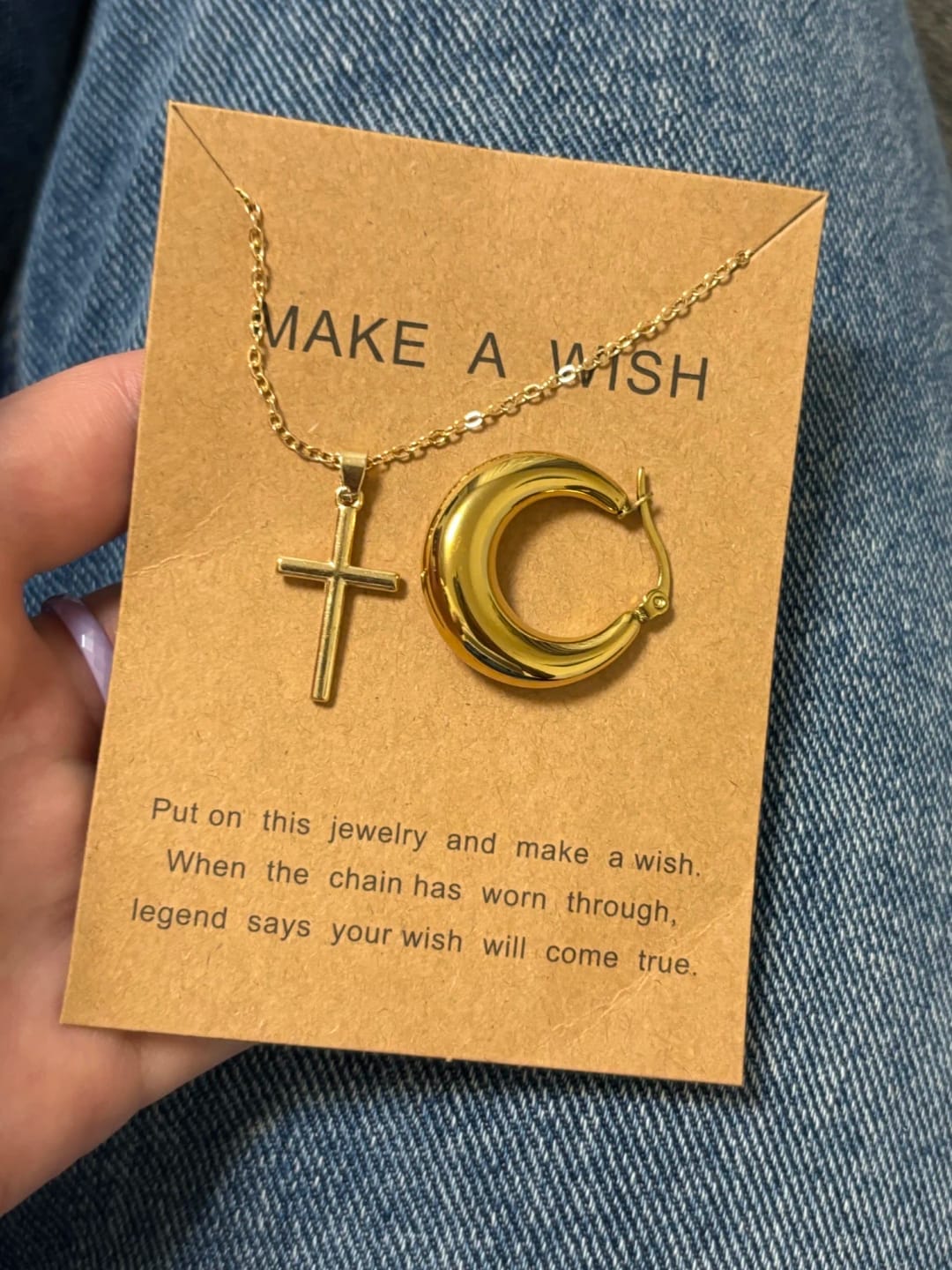 Customer photo review of Modern Edge Golden Hoops