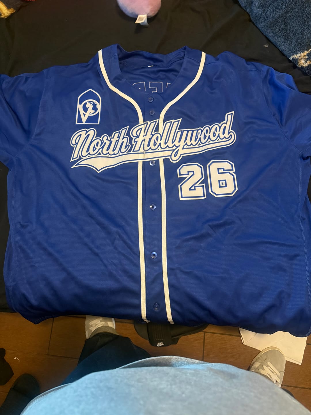 Customer photo review of Custom Royal White-Light Blue Hook Classic Style Authentic Baseball Jersey