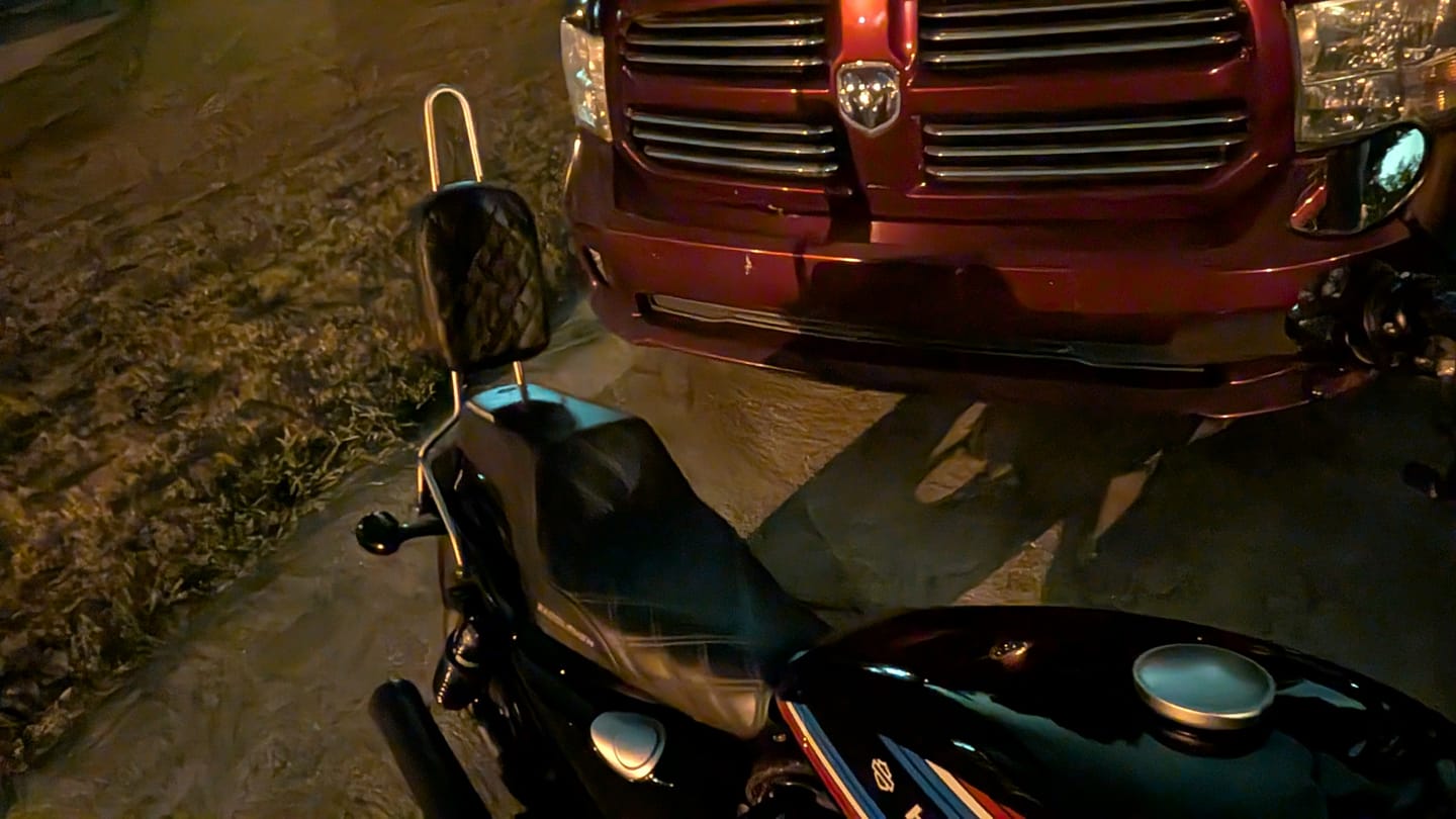 Customer photo review of Viking Iron Born Diamond Stitch Leather Tall Motorcycle Sissy Bar Pad for Harley Davidson