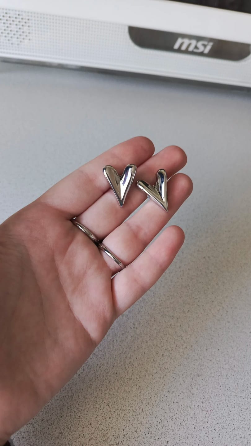Customer photo review of Sofia's Heart Studs