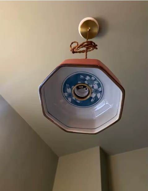 Customer photo review of Hand Painted Ceramic Pendant Light