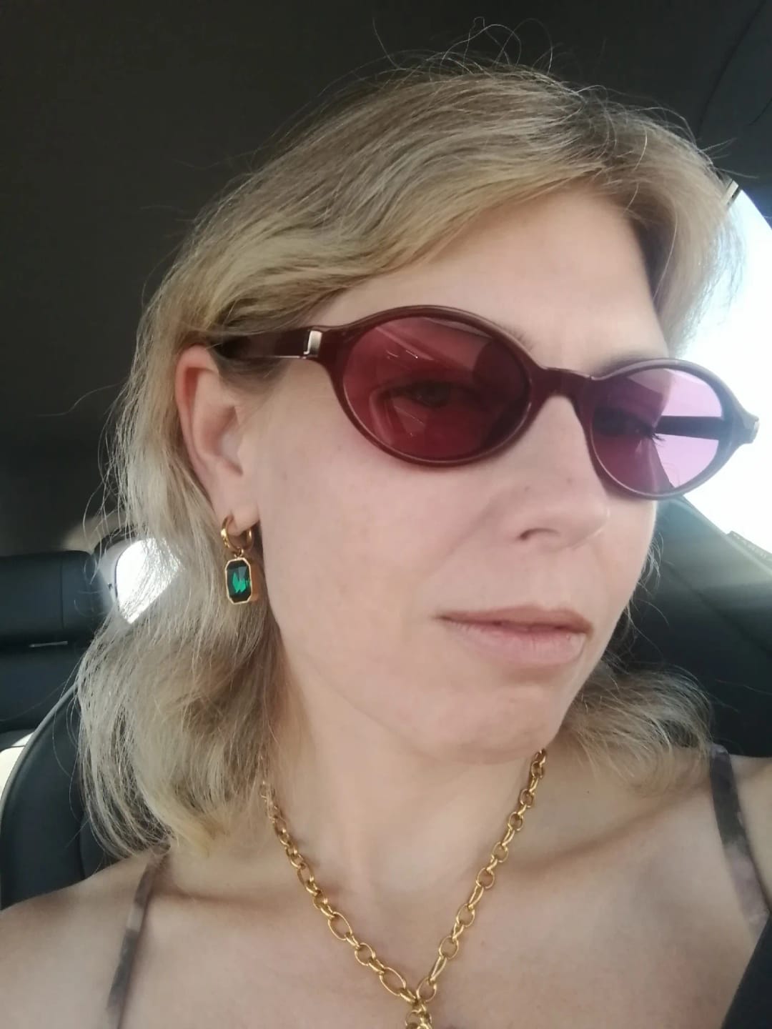 Customer photo review of Golden Radiance Geometry Earrings