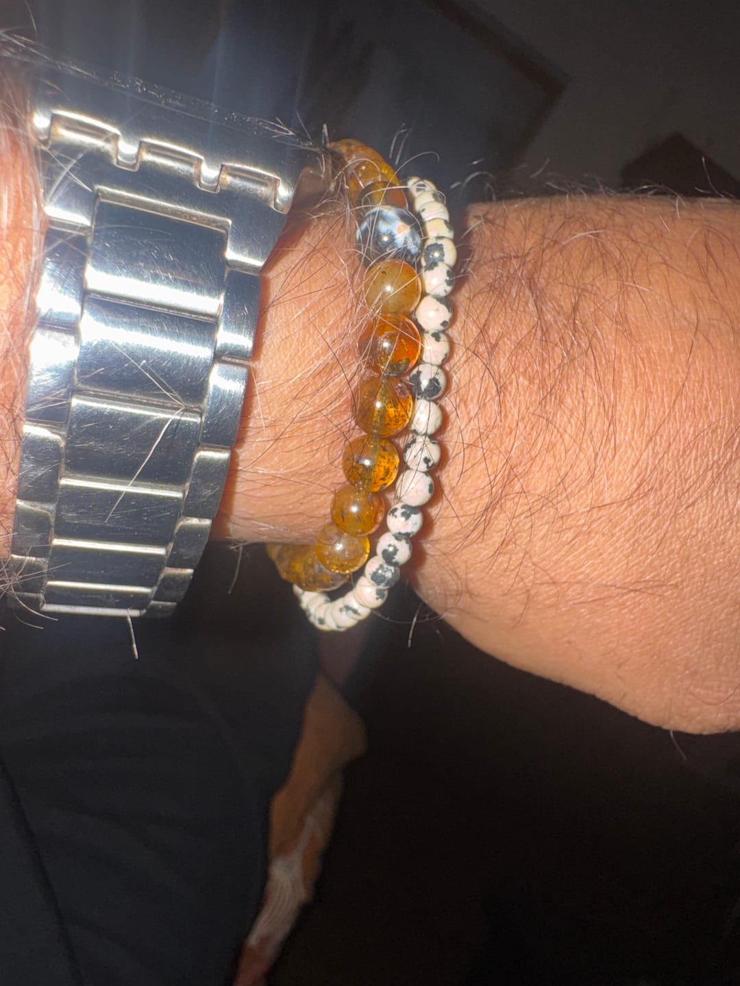 Customer photo review of Pulsera de Jaspe Dálmata (4 mm)