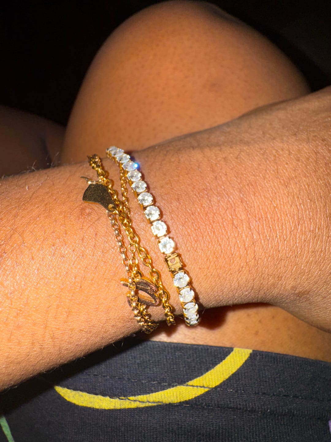Customer photo review of Gold CZ tennis bracelet
