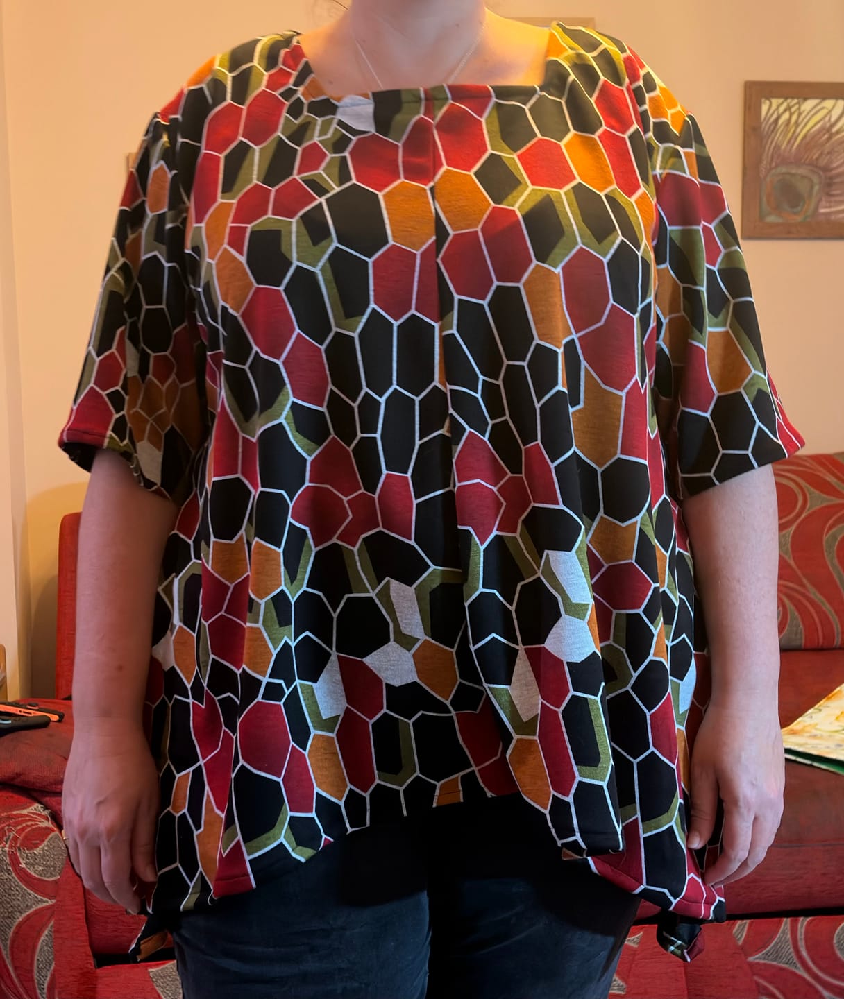 Customer photo review of Modern Mosaic Digital Modal-Touch Jersey Fabric