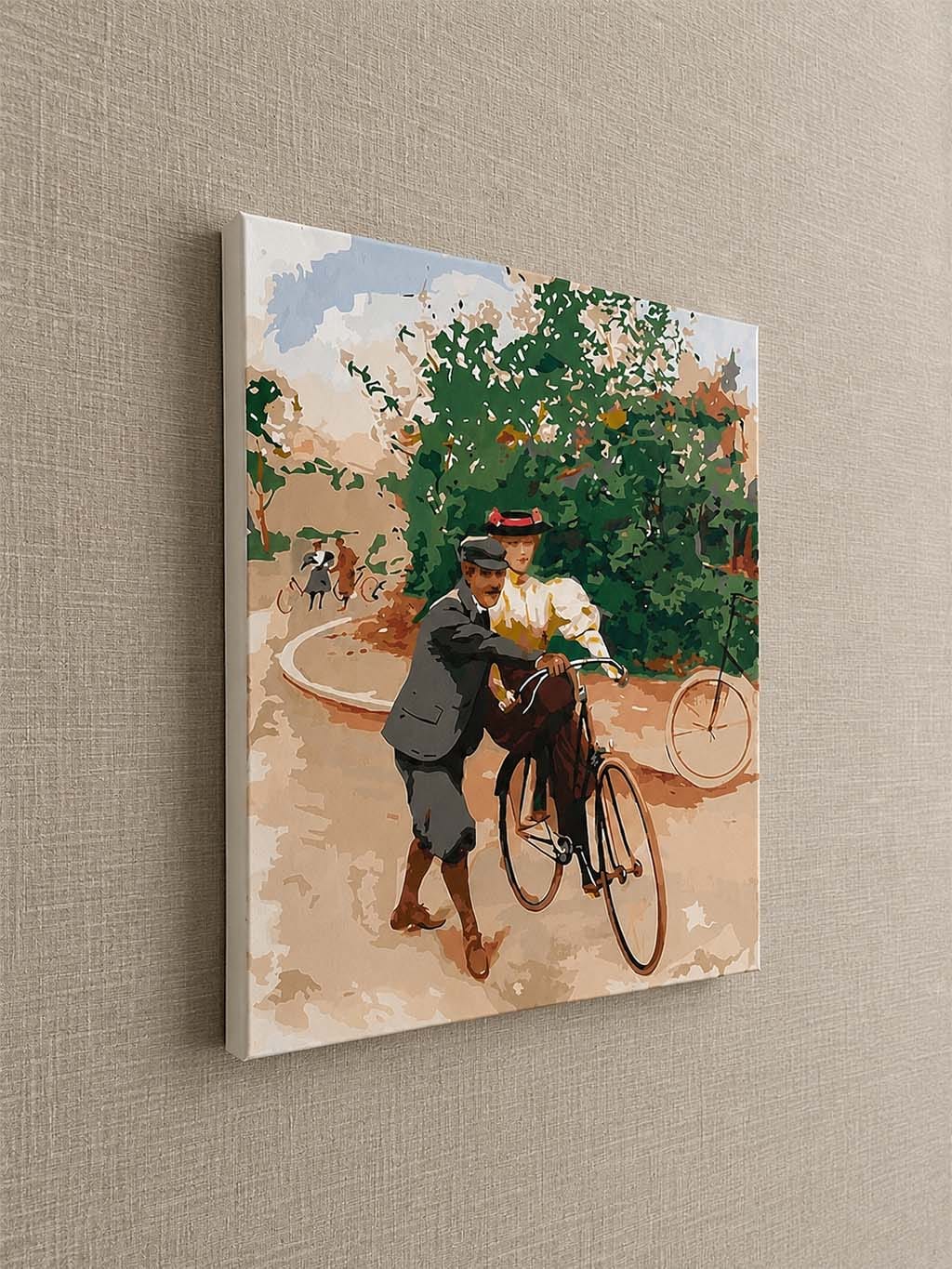 Customer photo review of Leçon de bicyclette romantique - peinture vintage