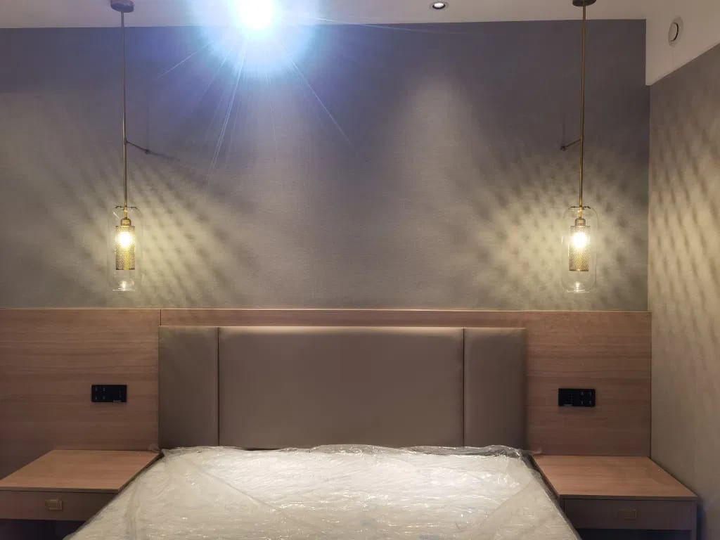 Customer photo review of Gold Tone Glass Wall Light with Hanging Cylinder Shade
