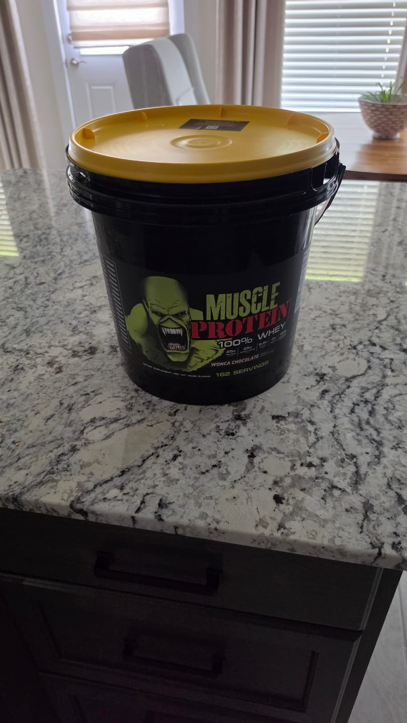 Customer photo review of Whey Protein Powder Bucket