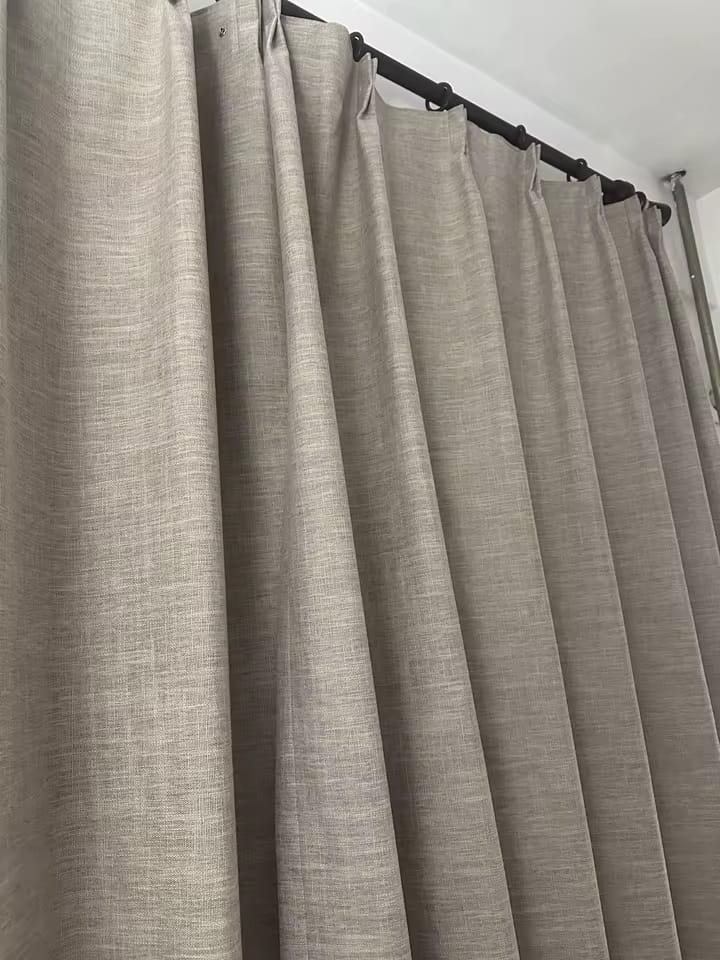 Customer photo review of Cortina 100% Blackout Efeito Linho Bambu Sob Medida - Kiyari