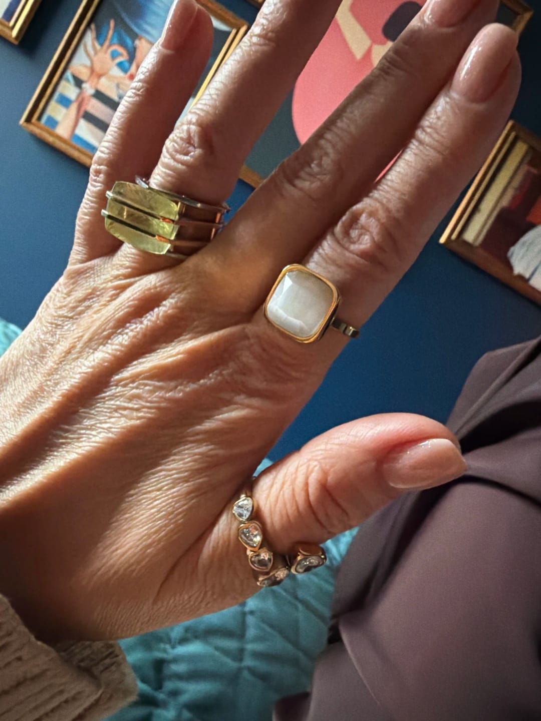 Customer photo review of Opalique Square Gold Ring