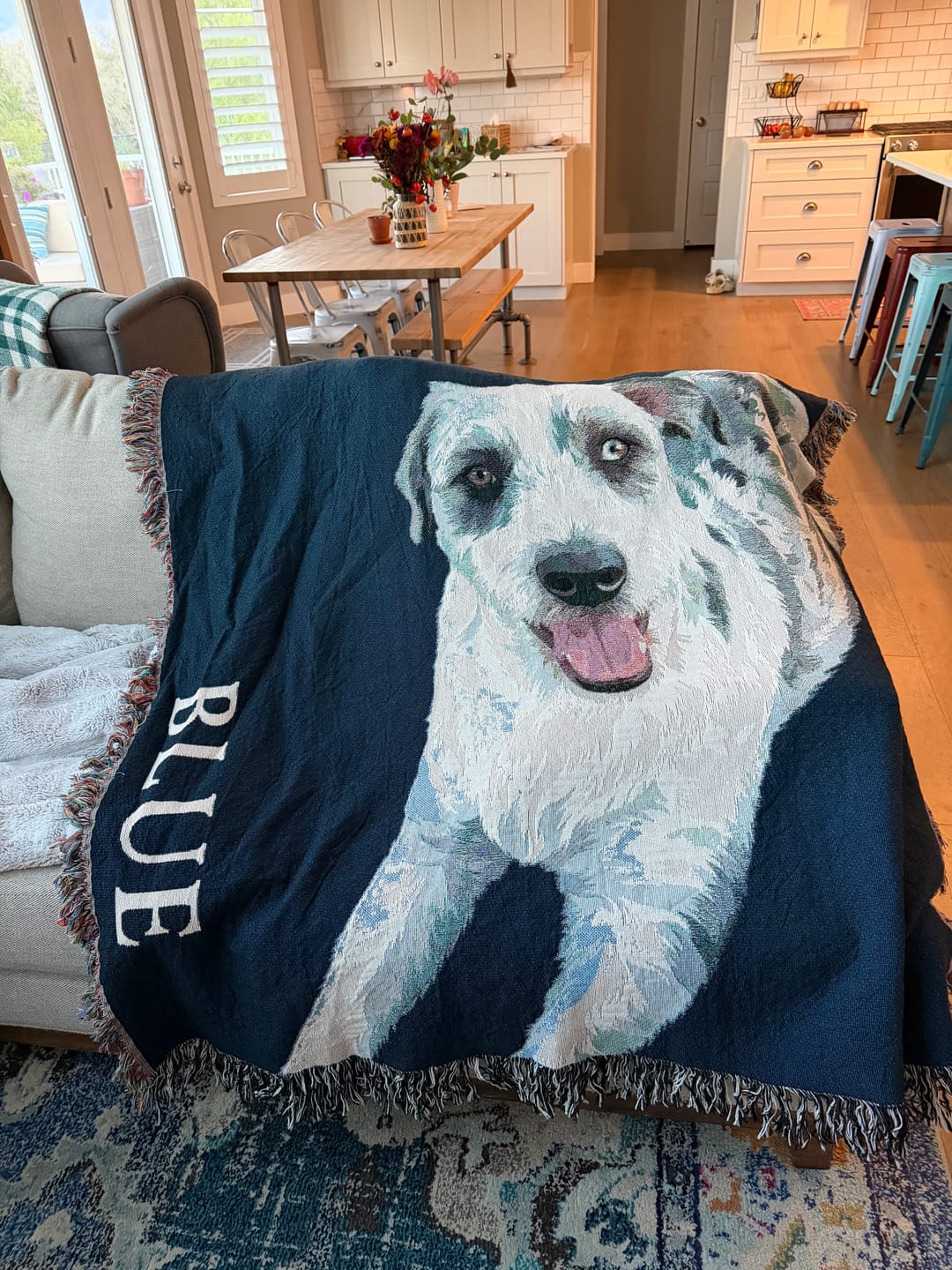 Customer photo review of Custom Heirloom Pet Throw Blanket