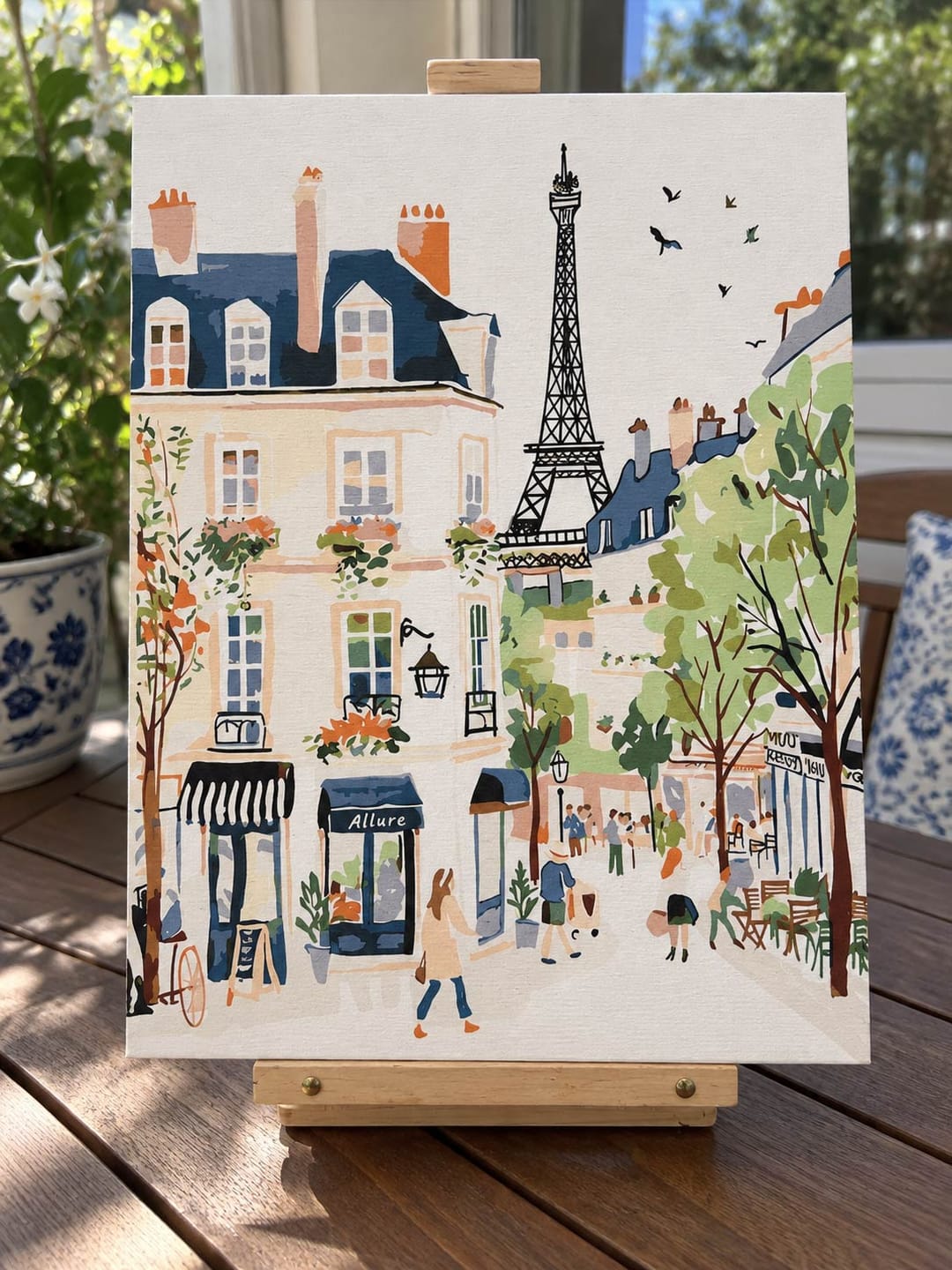 Customer photo review of Coffret Peinture par numéros - Aquarelle rue de Paris