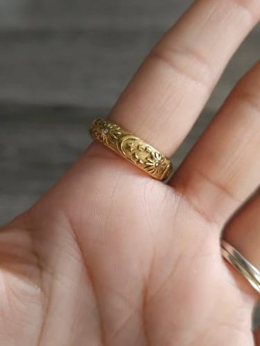 Customer photo review of Celestial Stainless Ring