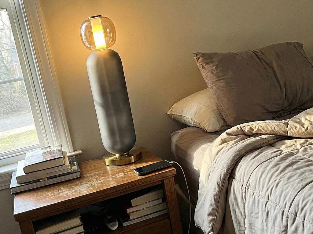 Customer photo review of Drift Glass Table Lamp