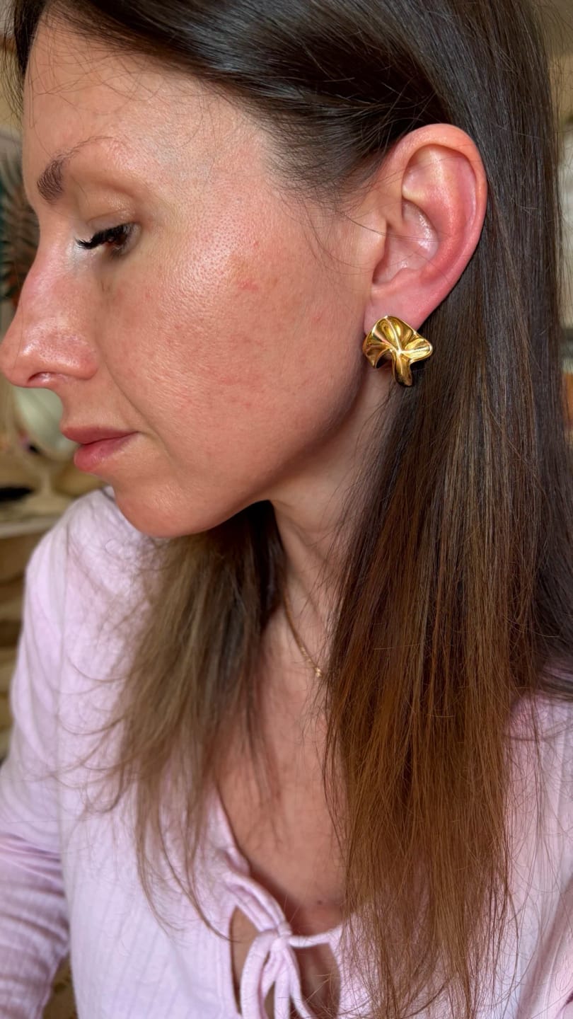 Customer photo review of Textured Bloom Studs