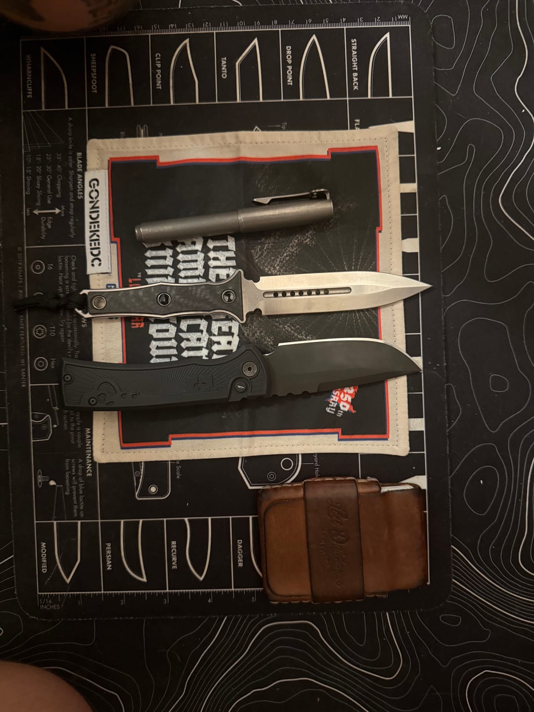 Customer photo review of Heretic Mini Nephilim 4" MagnaCut Dagger, Stonewash, Carbon Fiber Scales, JRE Leather Sheath - Made in USA (H069-2A-CF)
