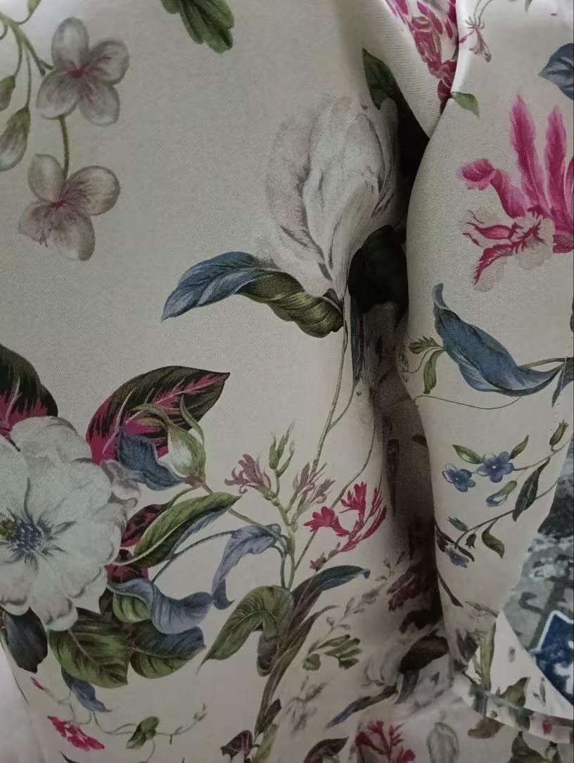Customer photo review of Cortina Blackout Estampada Pastoral Sob Medida - Floral Rosê