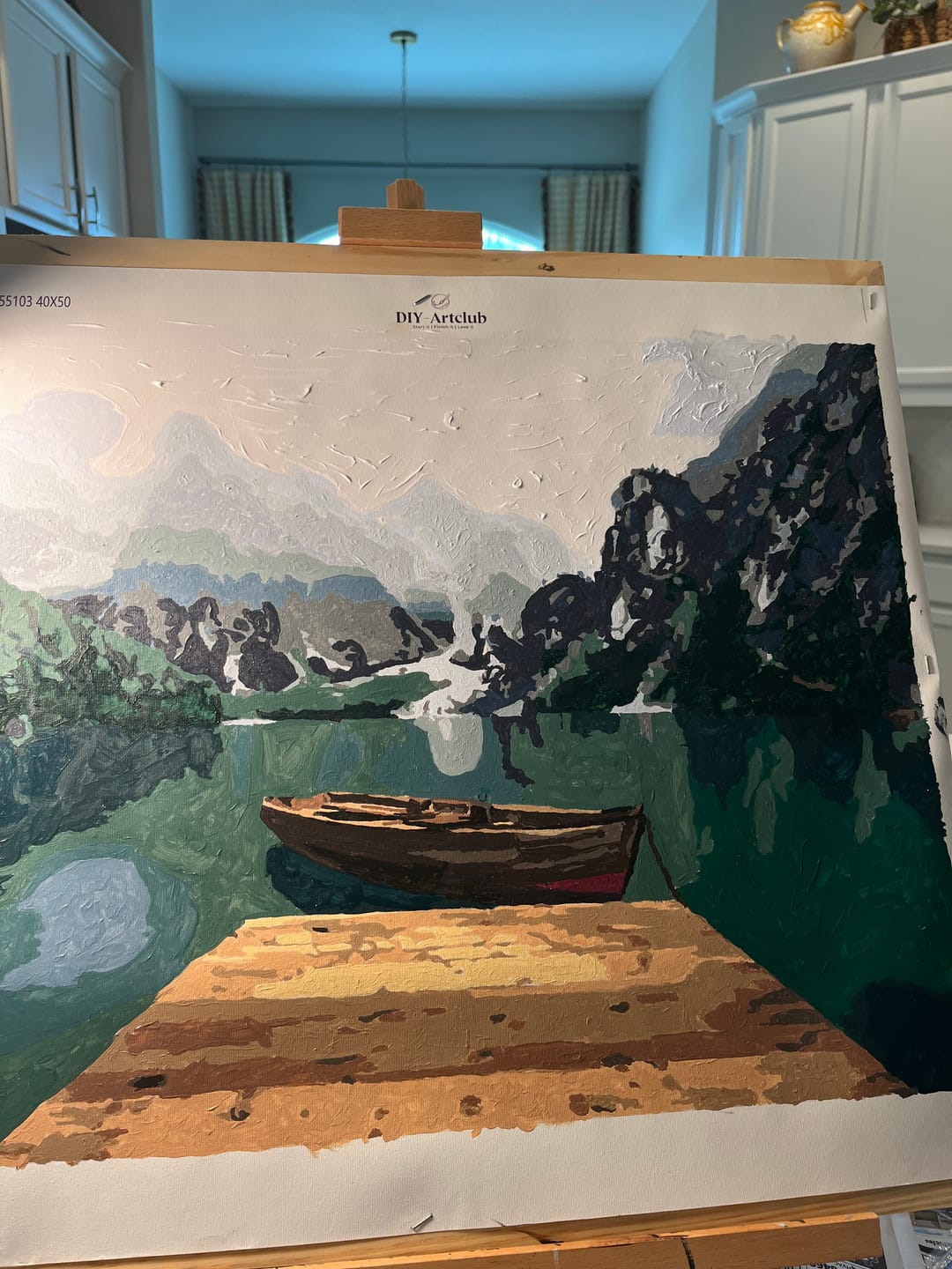 Customer photo review of Mountains and Lakes in the Dolomites | Paint by Numbers