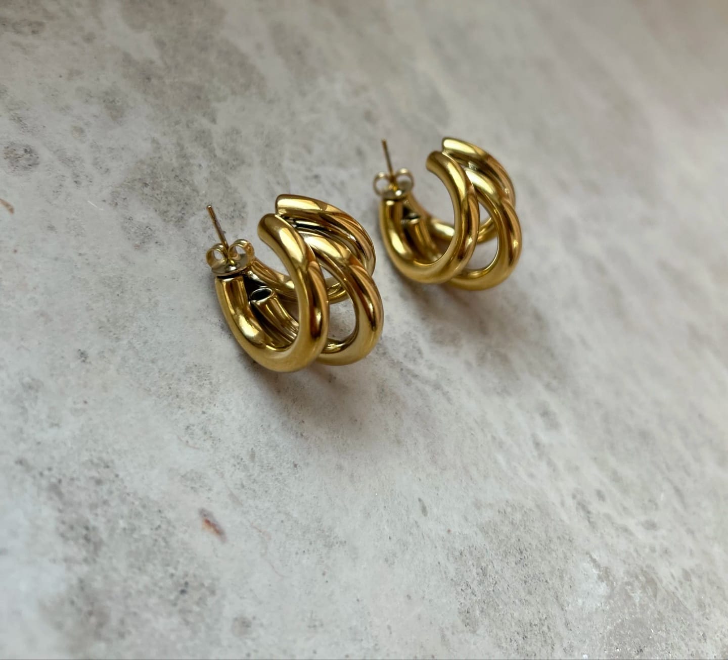 Customer photo review of Triple-Loop Sculptural Hoops
