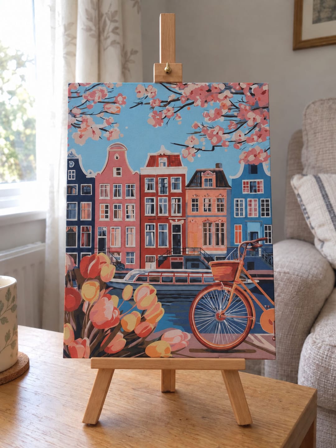 Customer photo review of Coffret Peinture par numéros - Printemps à Amsterdam
