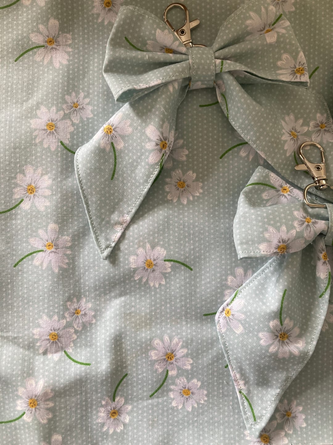 Customer photo review of White Flowers and Polka Dots Polycotton Fabric