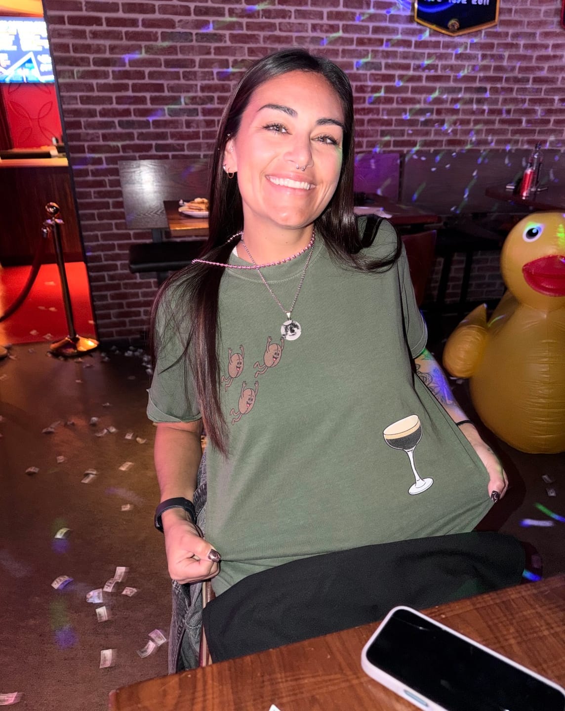 Customer photo review of Meatball Dive — Premium Tee