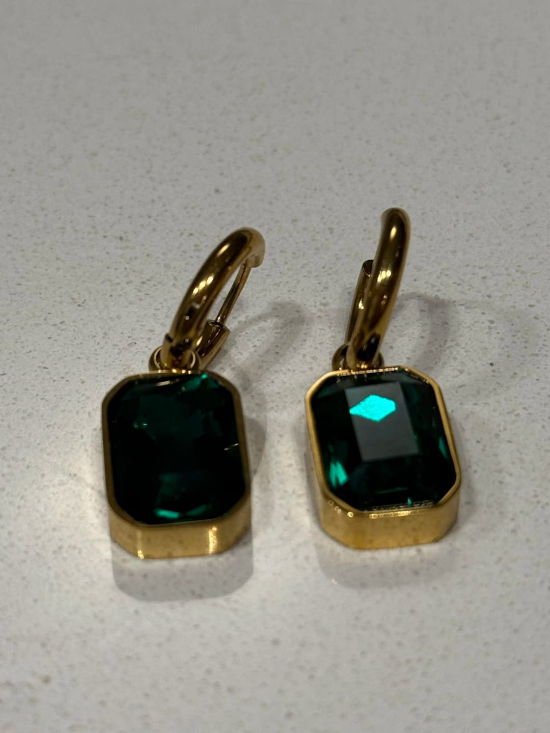 Customer photo review of Golden Radiance Geometry Earrings