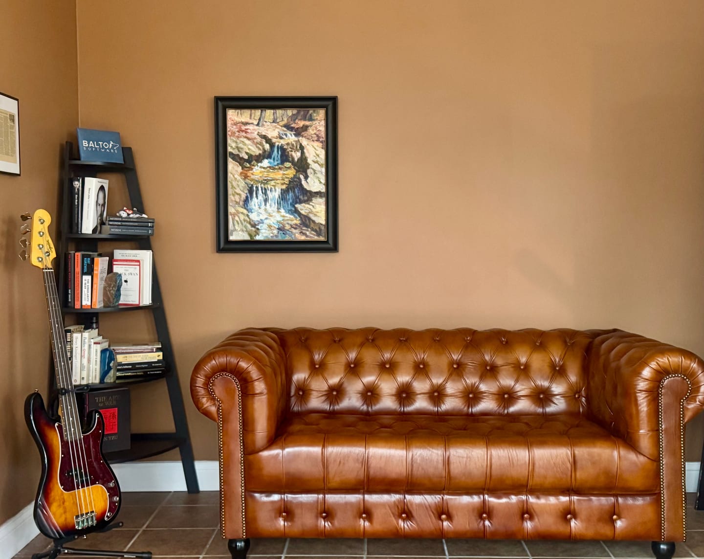 Customer photo review of Laramie Chesterfield Leather Sofa