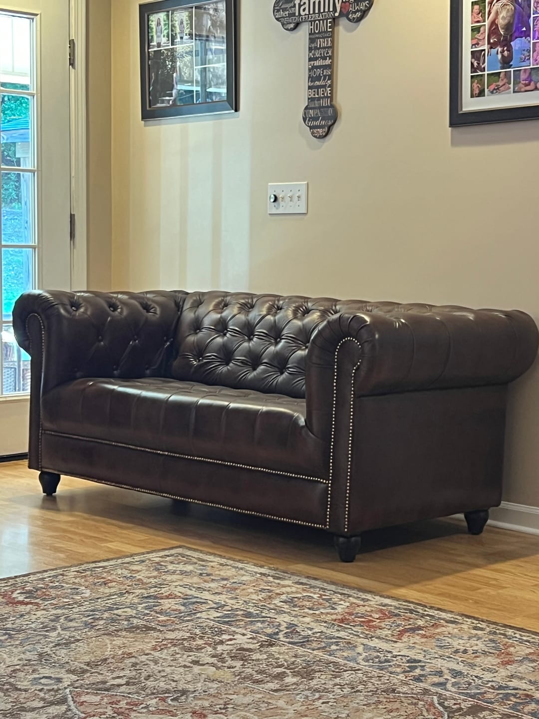 Customer photo review of Winchester Chesterfield Leather Sofa