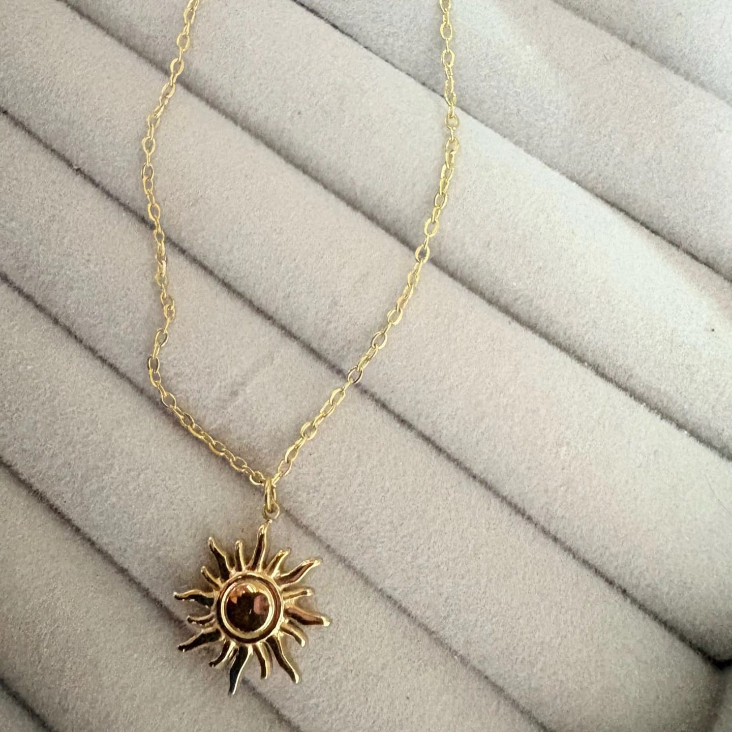 Customer photo review of Sunrise Glow Stainless Necklace