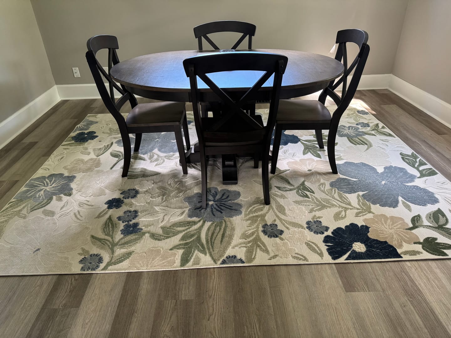 Customer photo review of Sakura Garden Floral Indoor/Outdoor Blue Rug
