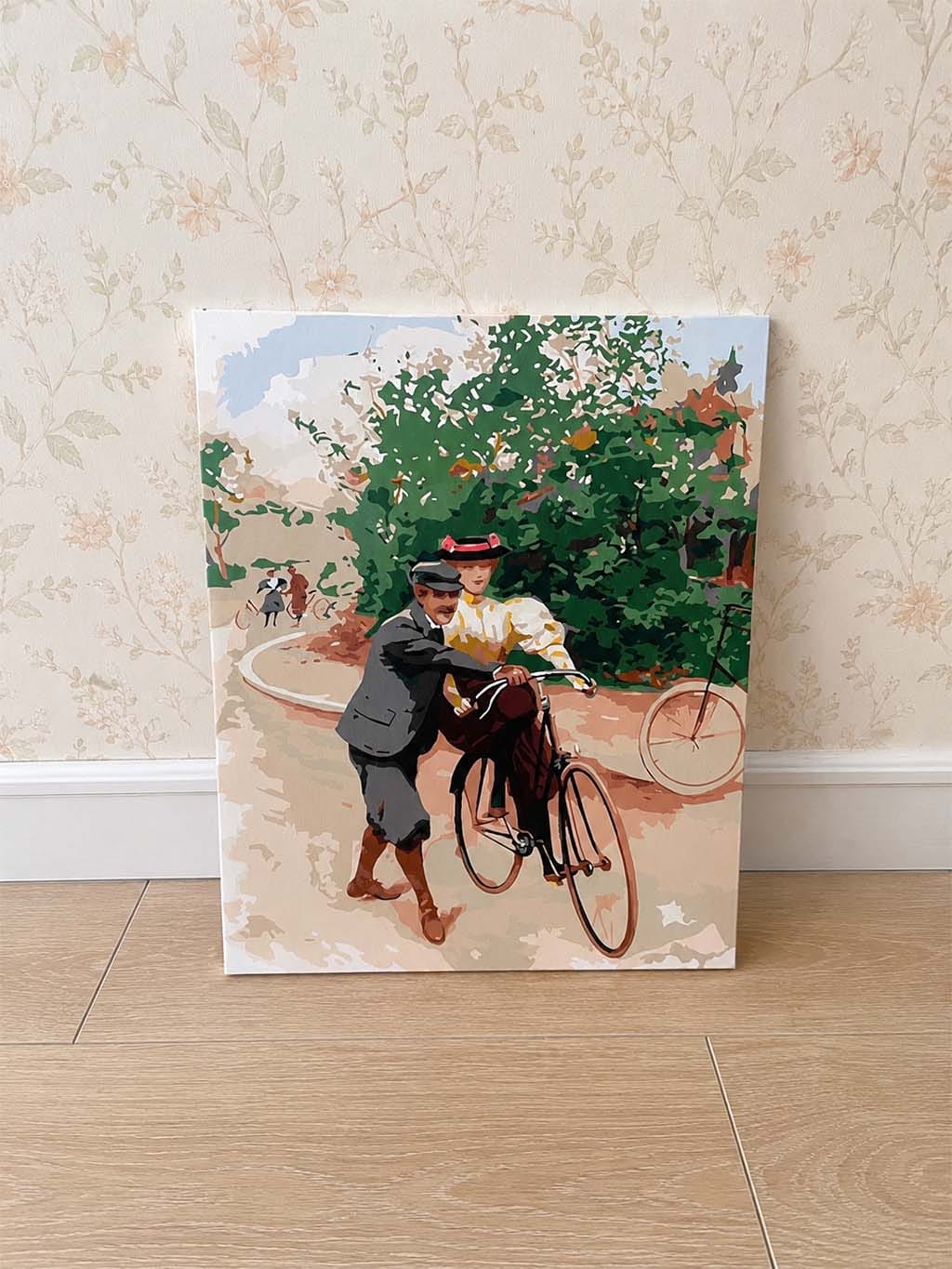 Customer photo review of Leçon de bicyclette romantique - peinture vintage